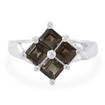 Anello in argento con Quarzo Fumè