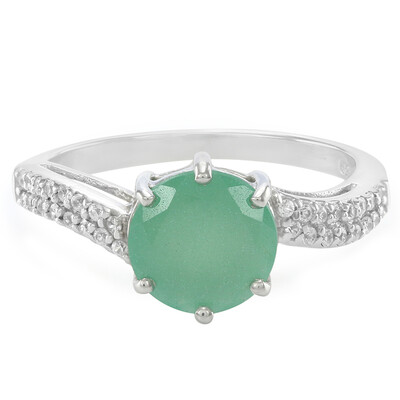 Anello in argento con Calcedonio Verde
