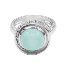 Anello in argento con Calcedonio Acqua