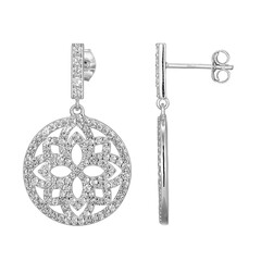 Orecchini in argento con Topazio Bianco