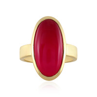 Anello in argento con Calcedonio Lampone