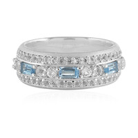Anello in argento con Topazio Blu Svizzero