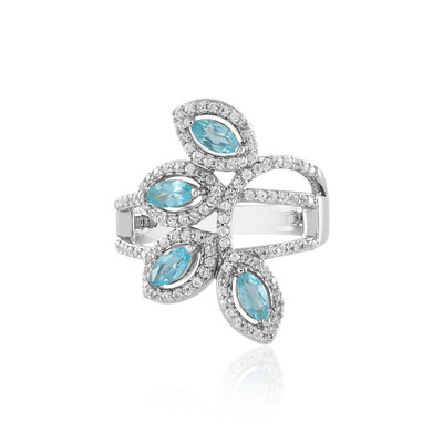 Anello in argento con Apatite Blu