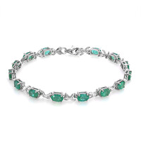 Bracciale in argento con Smeraldo Zambia