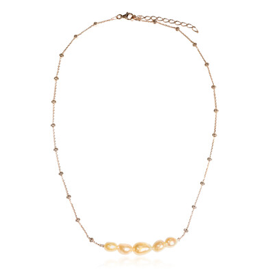 Collana in argento con Perla d'Acqua Dolce Arancione (TPC)
