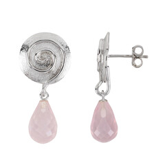 Orecchini in argento con Quarzo Rosa