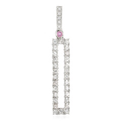 Ciondolo in argento con Zaffiro Ceylon Rosa
