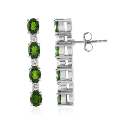 Orecchini in argento con Diopside Russo