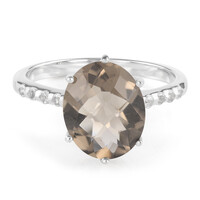 Anello in argento con Quarzo Fumè