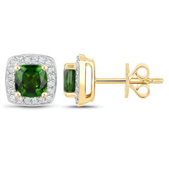 Orecchini in oro con Diopside Russo