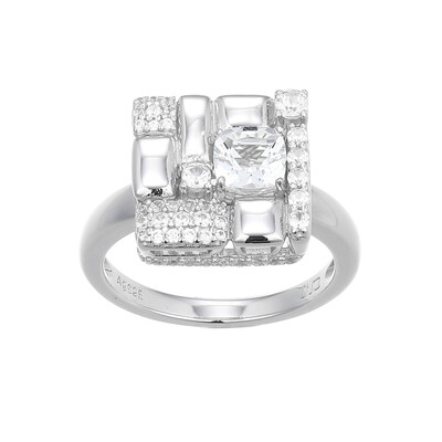 Anello in argento con Topazio Bianco (Adela Silber)