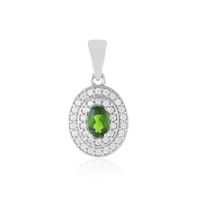 Ciondolo in argento con Diopside Russo