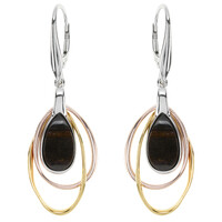 Orecchini in argento con Legno Fossile