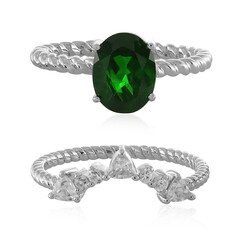 Anello in argento con Diopside Russo