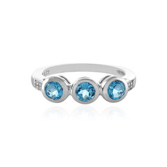 Anello in argento con Topazio Blu Svizzero