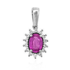 Ciondolo in argento con Zaffiro Rosa del Madagascar