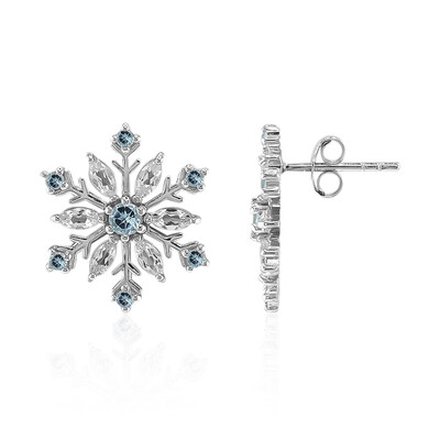 Orecchini in argento con Topazio Bianco