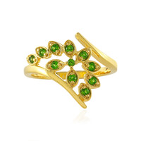 Anello in argento con Diopside Russo