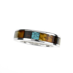 Anello in argento con Gemme miste