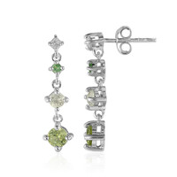 Orecchini in argento con Peridoto della Birmania