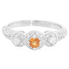 Anello in argento con Zaffiro Arancione