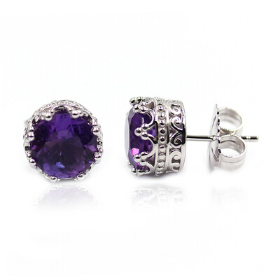 Orecchini in argento con Ametista Zambiana (Dallas Prince Designs)