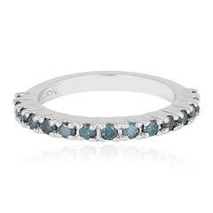 Anello in argento con Diamante Blu I3
