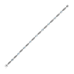 Bracciale in platino con Acquamarina Santa Maria (CUSTODANA)