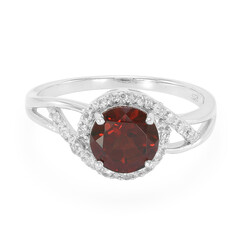 Anello in argento con Granato Mozambico