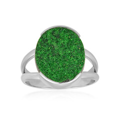 Anello in argento con Uvarovite (Bali Barong)