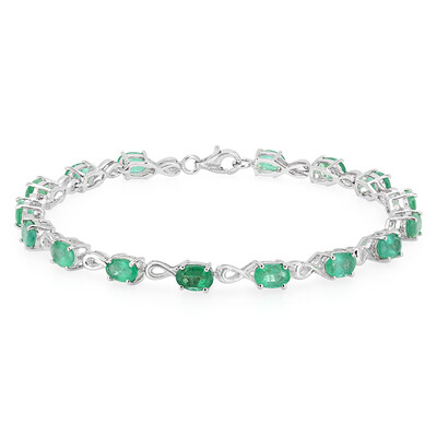 Bracciale in argento con Smeraldo Zambia