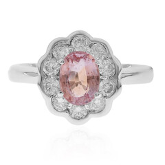 Anello in platino con Zaffiro Padparadscha (CIRARI)