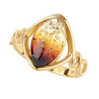 Anello in argento con Ambra Sunrise Baltica