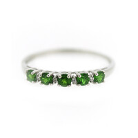 Anello in argento con Diopside Russo