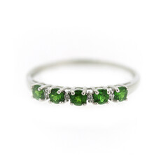 Anello in argento con Diopside Russo
