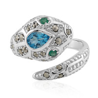 Anello in argento con Topazio Blu Svizzero (Annette classic)