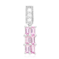 Ciondolo in argento con Zaffiro Ceylon Rosa
