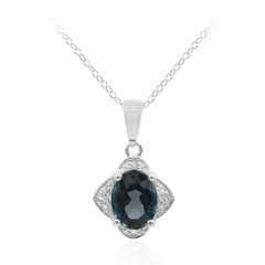 Collana in argento con Topazio Blu Londra