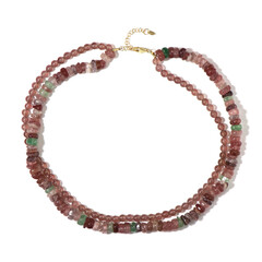 Collana in argento con Quarzo Fragola