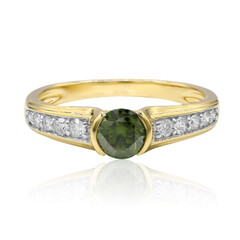 Anello in oro con Diamante Verde VS1