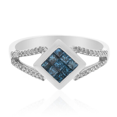 Anello in oro con Diamante Blu