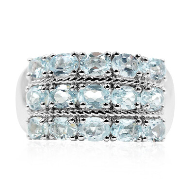 Anello in argento con Topazio Blu Cielo