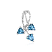 Ciondolo in argento con Topazio Blu Svizzero