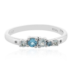 Anello in argento con Topazio Blu Svizzero