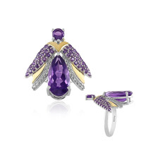 Anello in argento con Ametista Zambiana