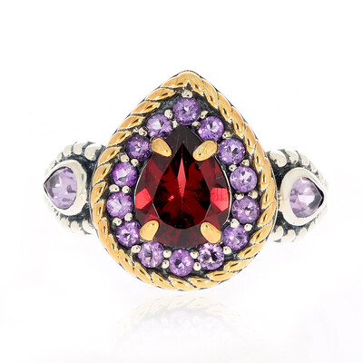 Anello in argento con Granato Mozambico
