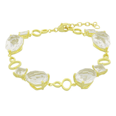 Bracciale placcato in oro con Quarzo Bianco (TPC)