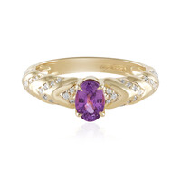 Anello in oro con Zaffiro Ceylon Porpora (non riscaldato) (de Melo)