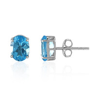 Orecchini in argento con Topazio Blu Svizzero