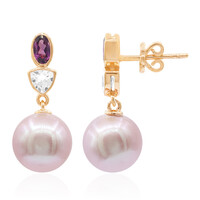 Orecchini in oro con Perla Ming Rosa (TPC)